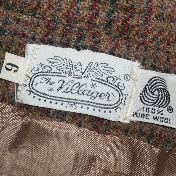 Vintage 70s ILGWU Plaid Suede Leather Elbow Pads Pure Wool Blazer Small 6 - Picture 5 of 8